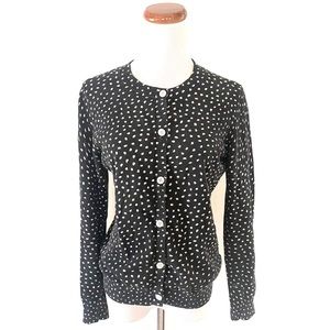 APC Polkadot Cardigan Button Down Sweater Size L